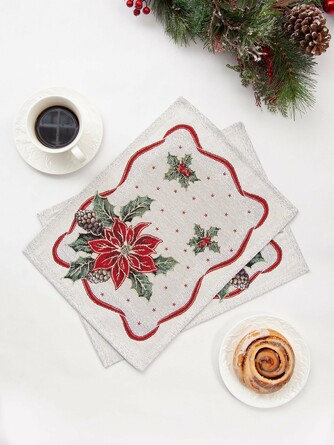 Салфетка сервировочная (2 шт. по 35х45 см) Пуансетия Le Gobelin