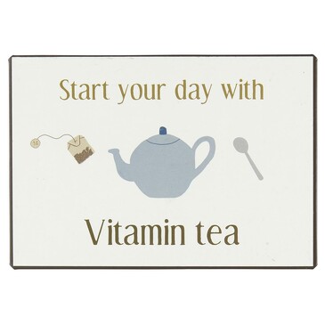 Металлическая табличка Start your day with vitamin tea Ib Laursen