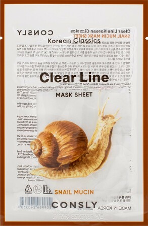 Маска для лица тканевая с муцином улитки, 25 мл Consly