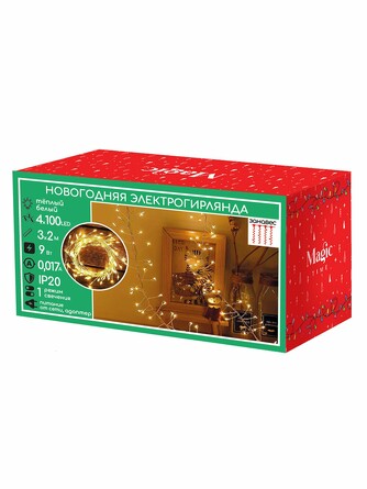 Электрогирлянда новогодняя (4 ветки по 2 м) Magic Time