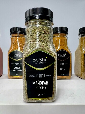 Майоран зелень сушеная, 50 г пэт-банка BoShe