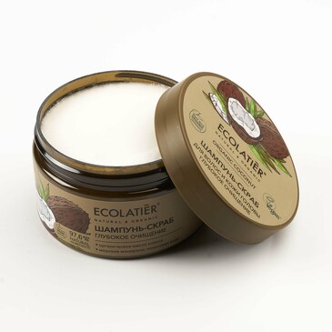 Шампунь-скраб для волос и кожи головы Глубокое Очищение Серия Organic Coconut, 300 г Ecolatier