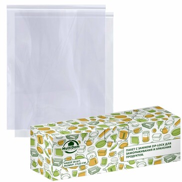 Пакет с замком zip-lock для замораживания и хранения продуктов 1,3 л Мультидом