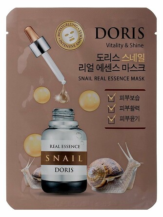 Маска на тканевой основе doris snail real essence mask, 25 мл Jigott