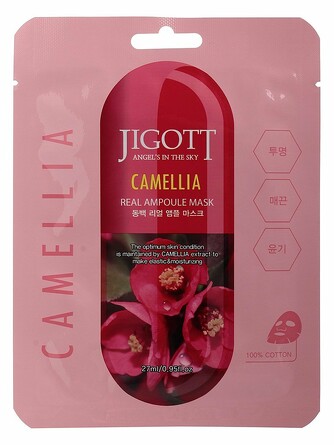 Маска на тканевой основе camellia real ampoule mask Jigott