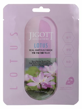 Маска на тканевой основе lotus real ampoule mask Jigott