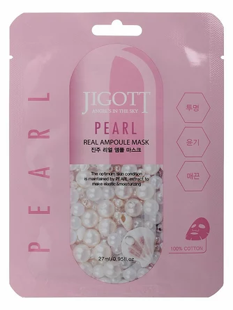 Маска на тканевой основе pearl real ampoule mask Jigott