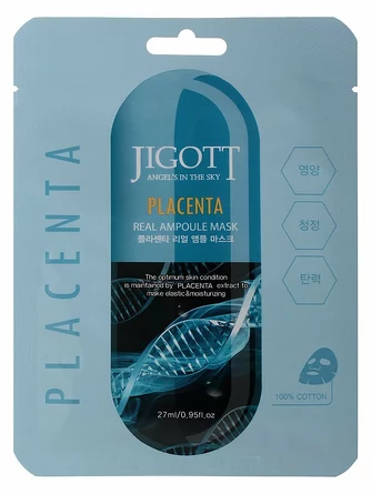 Маска на тканевой основе placenta real ampoule mask Jigott