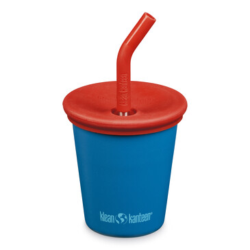 Детский стакан одностенный Kid Cup Straw Lid 10oz (296 мл) Mykonos Blue с трубочкой Klean Kanteen