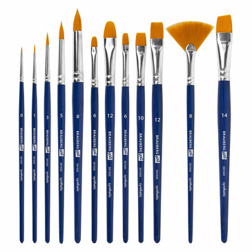 Кисти художественные синтетика 12 шт. Brauberg