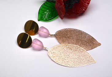 Серьги Leaves Мастерская Стекла