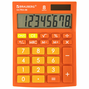 Калькулятор 8 разрядов ULTRA-08-RG Brauberg