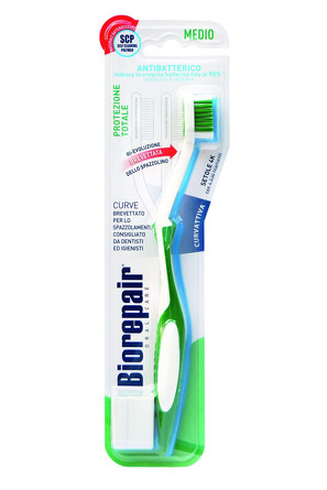 Зубная щетка изогнутая для комплексной защиты, зеленая Biorepair