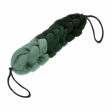 Мочалка-косичка Гигант, зеленый градиент 7х7х35, Банные Штучки