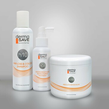 Комплекс для нормализации выпадения и улучшения качества ослабленных и окрашенных волос (3 пр.) Kh04 Derma Save