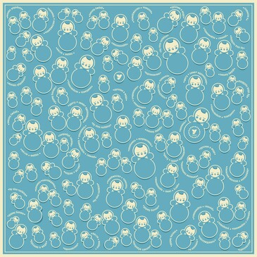 Платок Неваляшка мечта, 90x90, Nina Ruchkina
