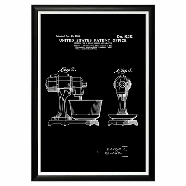 Арт-постер Патент Герберта Джонстона на миксер Kitchen Aid 46x66x2 byObject