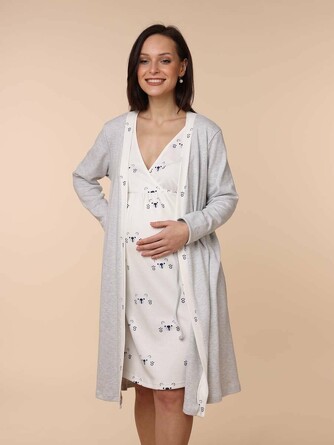 Комплект (халат и сорочка) для беременных и кормящих HunnyMammy