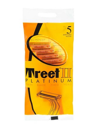 Набор станков одноразовых антикоррозных с 2 лезвиями (5 шт.) Platinum Treet-II