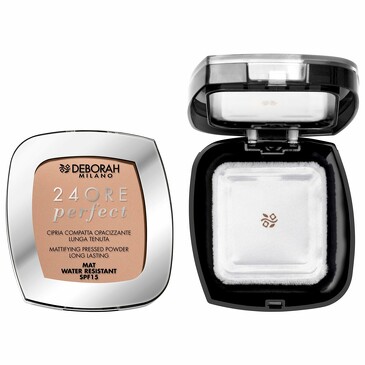 Пудра для лица матирующая стойкая 24ore perfect compact powder тон: 4, 9 г Deborah Milano