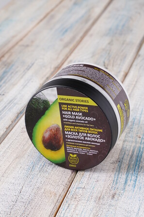Маска питание и витамины для волос Золотое Авокадо, 250 мл Organic Stories