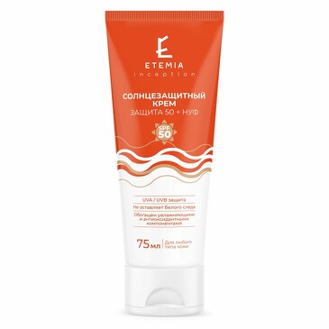 Крем для лица и тела солнцезащитный. Защита SPF 50 + НУФ, 75 мл Inception Etemia