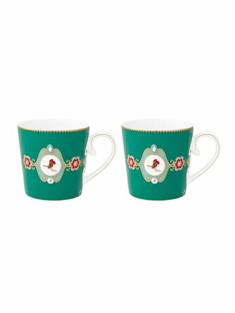 Набор кружек больших (2 шт. по 250 мл) Love Birds Medallion Emerald Pip Studio