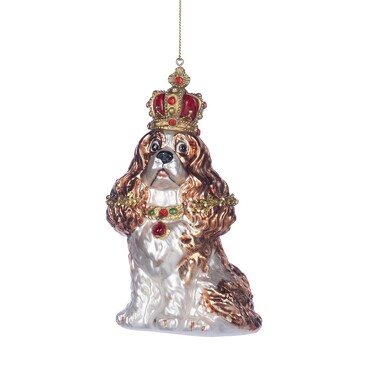 Украшение ёлочное Собачка корги с короной 14 см Goodwill M&G