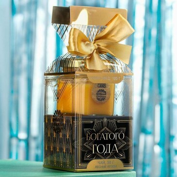 Подарочный набор Богатого года (чай, 50 г и крем-мёд с апельсином, 120 г) Фабрика счастья