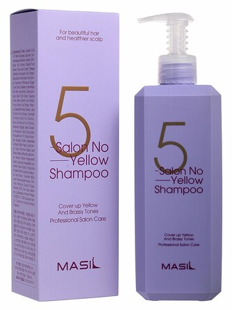 Шампунь тонирующий для осветленных волос 5 salon no yellow shampoo 500 мл  Masil