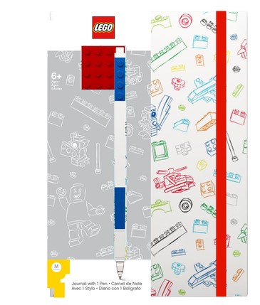 Книга для записей (96 листов, линейка) с синей гелевой ручкой Lego