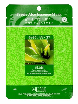 Маска тканевая для лица алоэ fresh aloe essence mask 23 г Mijin