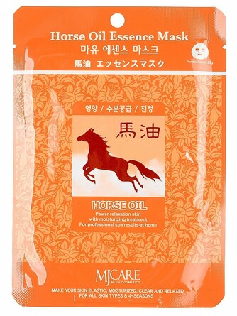 Маска для лица тканевая конский жир horse oil essence 23 мл Mijin