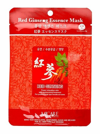 Маска для лица тканевая красный женьшень essence 23 мл Mijin
