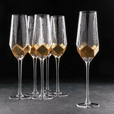 Набор бокалов для шампанского (6 шт.) Дарио, 180 мл, 7х27,5 см