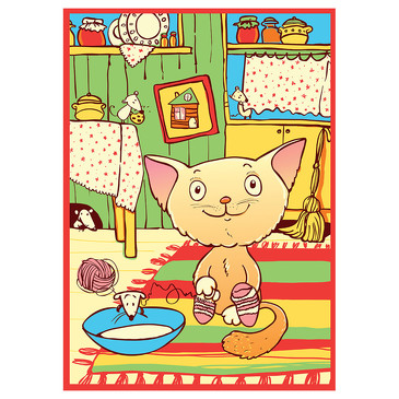 Одеяло байковое Кот на кухне, 100х140 Baby Nice