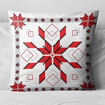 Подушка декоративная 002 Снежинки Звездочки 40х40 см Zaberite
