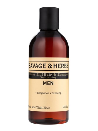 Мужской шампунь и гель для душа цитрусовый с бергамотом (2 в 1) Savage&Herbs