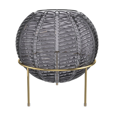 Ваза стеклянная Irida, круглая, на подставке 15х22 см Qwerty