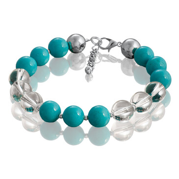 Браслет с бирюзой и горным хрусталем L'attrice