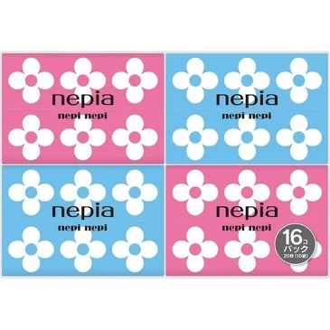 Бумажные двухслойные носовые платочки, 16х10 шт. Nepia