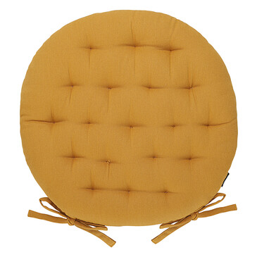 Подушка на стул круглая из хлопка Essential 40 см Tkano