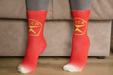 Шерстяные носки с принтом Slim СССР знак качества Шерстянки