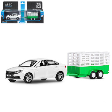 Машинка металлическая 1:43, LADA VESTA Автопанорама