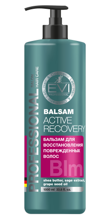 Бальзам-ополаскиватель Активное Восстановление для поврежденных волос 1000 мл EVI professional