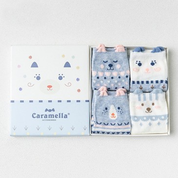 Набор детских носков Мишки голубой (4 пары) Caramella