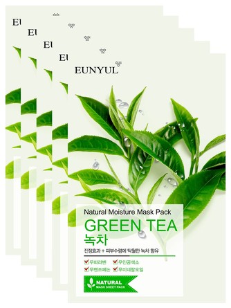 Набор масок для лица тканевых с экстрактом зеленого чая (5 шт.) Eunyul
