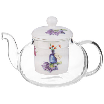 Чайник стеклянный с фарфоровым ситом 650 мл Lefard