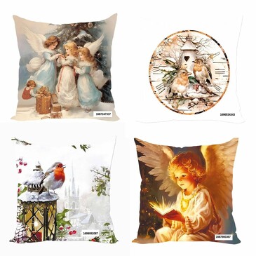 Набор декоративных наволочек Рождество (4 шт. по 40х40 см) Zaberite