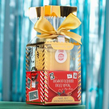 Подарочный набор Новогодний подарок (чай 50 г, крем-мёд с кедровым орехом, 120 г) Фабрика счастья